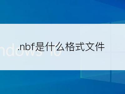 .nbf是什么格式文件