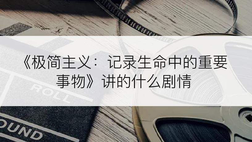 《极简主义：记录生命中的重要事物》讲的什么剧情