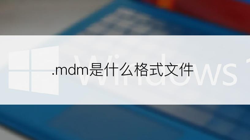 .mdm是什么格式文件