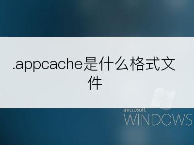 .appcache是什么格式文件