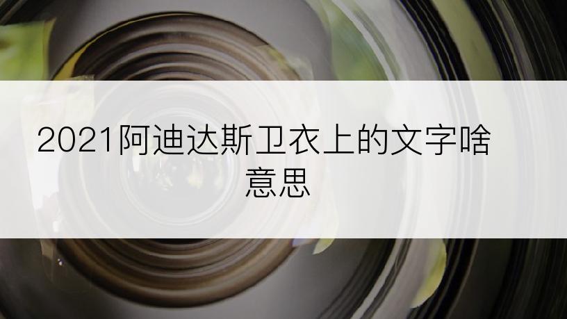 2021阿迪达斯卫衣上的文字啥意思