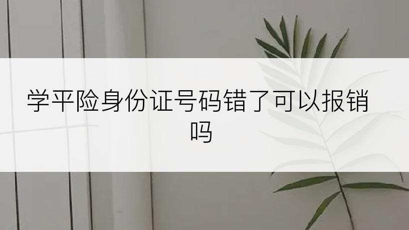 学平险身份证号码错了可以报销吗