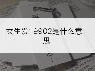 女生发19902是什么意思