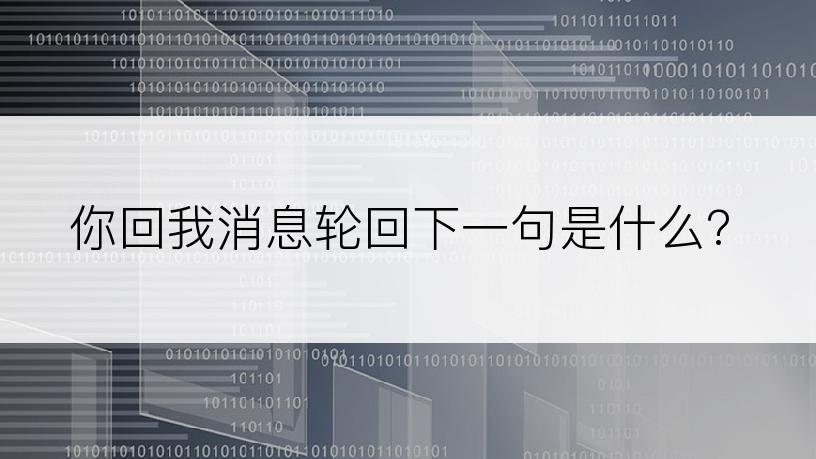 你回我消息轮回下一句是什么?