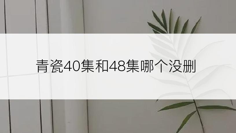 青瓷40集和48集哪个没删