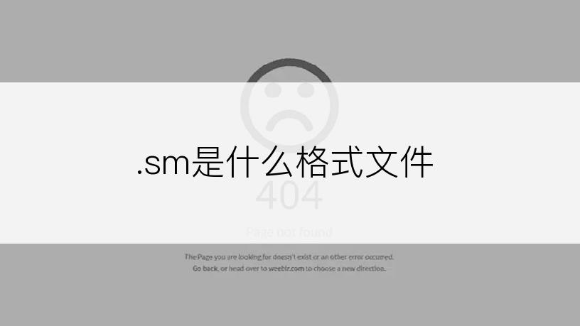 .sm是什么格式文件