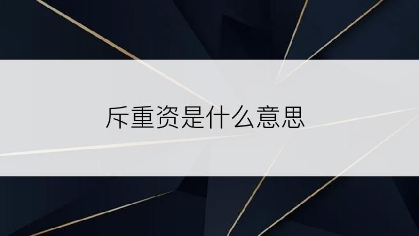 斥重资是什么意思