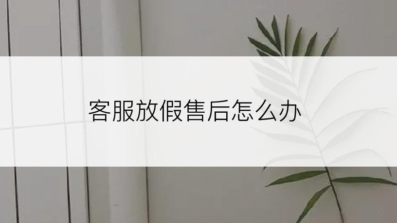 客服放假售后怎么办