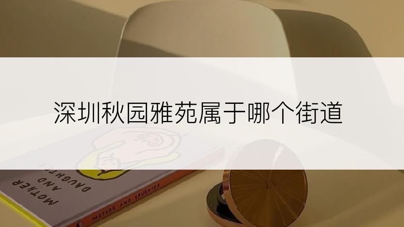 深圳秋园雅苑属于哪个街道