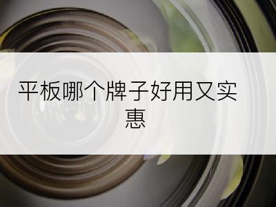 平板哪个牌子好用又实惠