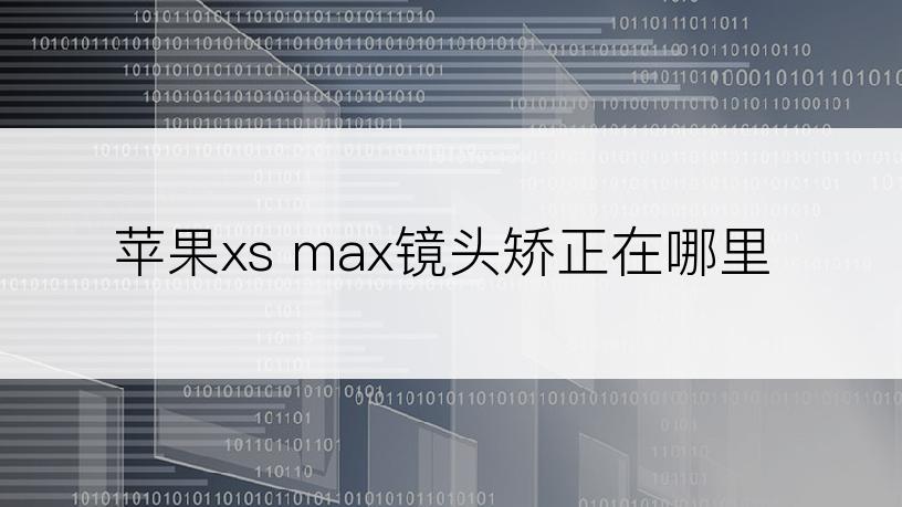 苹果xs max镜头矫正在哪里