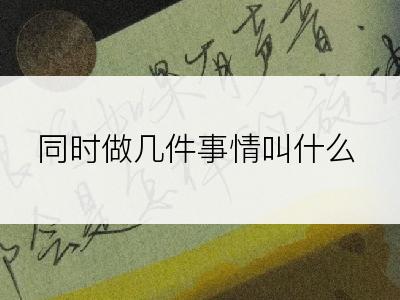 同时做几件事情叫什么