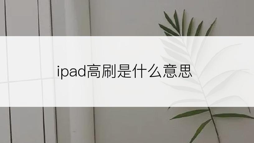 ipad高刷是什么意思