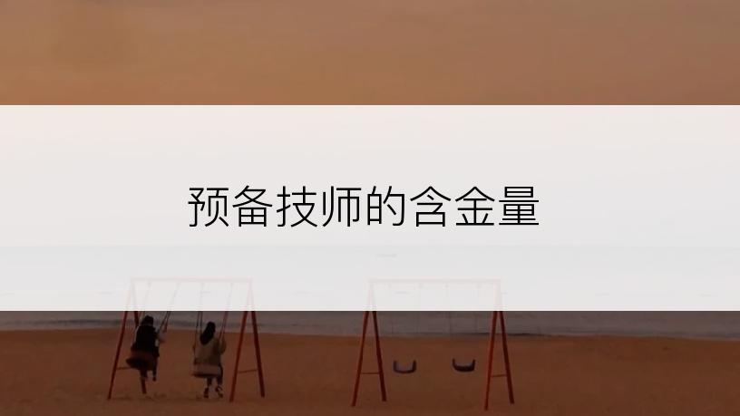 预备技师的含金量