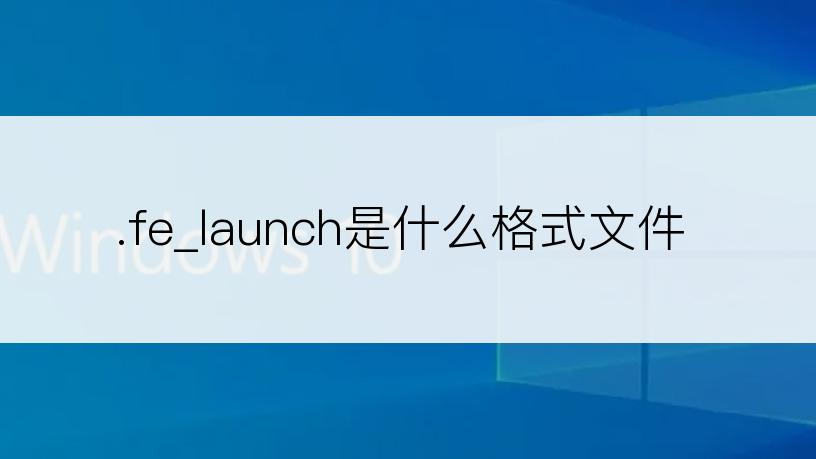 .fe_launch是什么格式文件