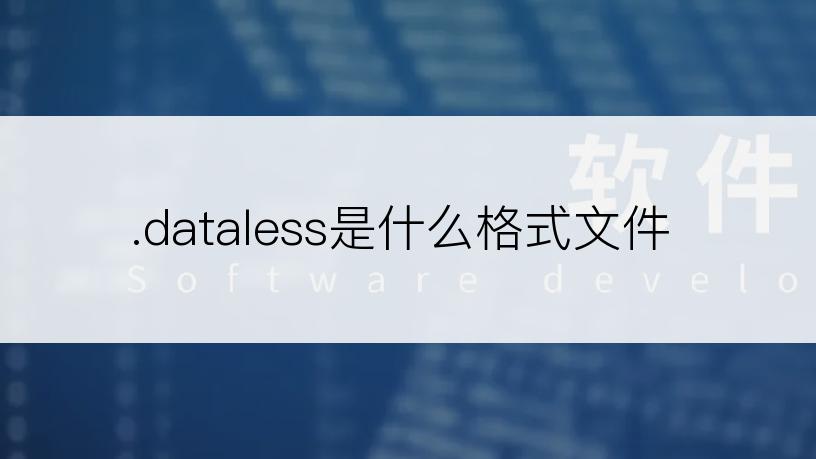 .dataless是什么格式文件