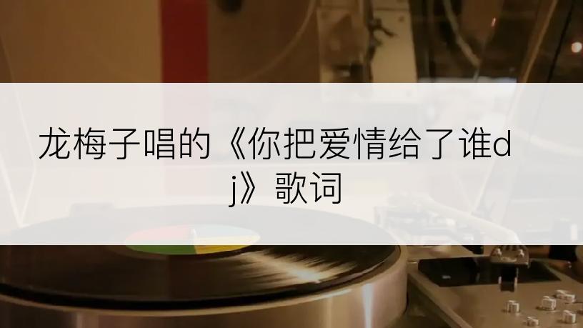 龙梅子唱的《你把爱情给了谁dj》歌词