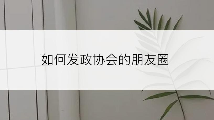 如何发政协会的朋友圈