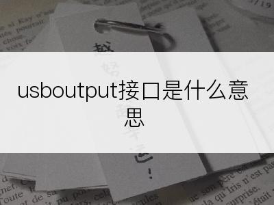 usboutput接口是什么意思