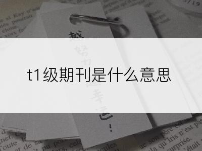 t1级期刊是什么意思