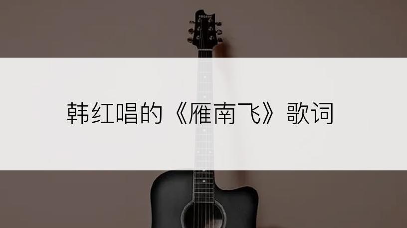 韩红唱的《雁南飞》歌词