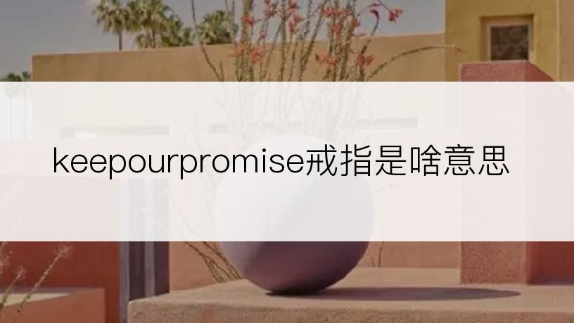 keepourpromise戒指是啥意思