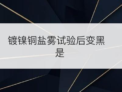 镀镍铜盐雾试验后变黑是