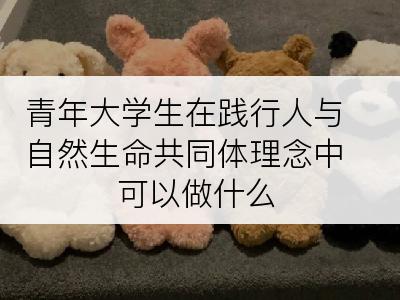 青年大学生在践行人与自然生命共同体理念中可以做什么