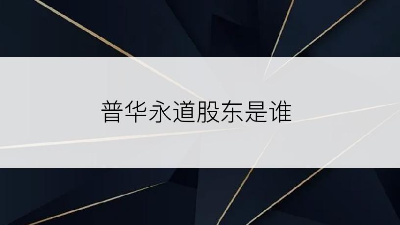 普华永道股东是谁