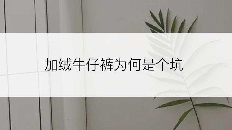 加绒牛仔裤为何是个坑