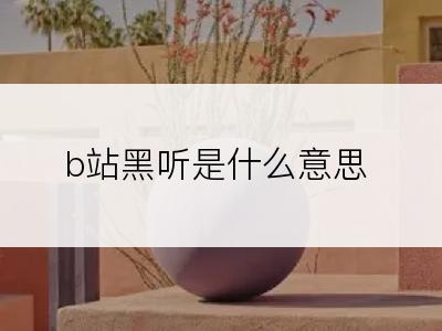 b站黑听是什么意思