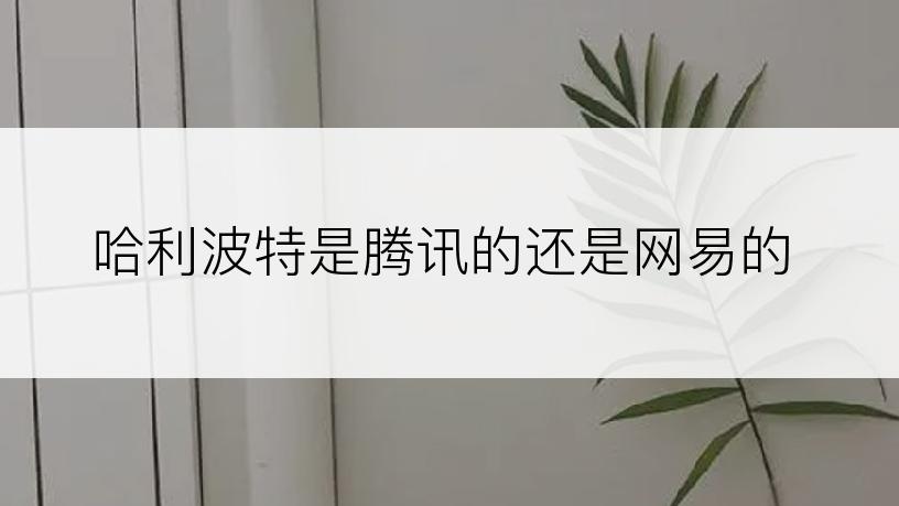 哈利波特是腾讯的还是网易的