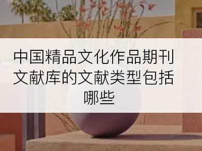 中国精品文化作品期刊文献库的文献类型包括哪些