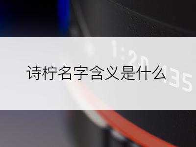 诗柠名字含义是什么