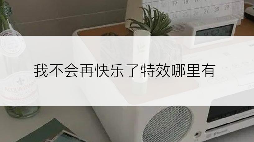 我不会再快乐了特效哪里有