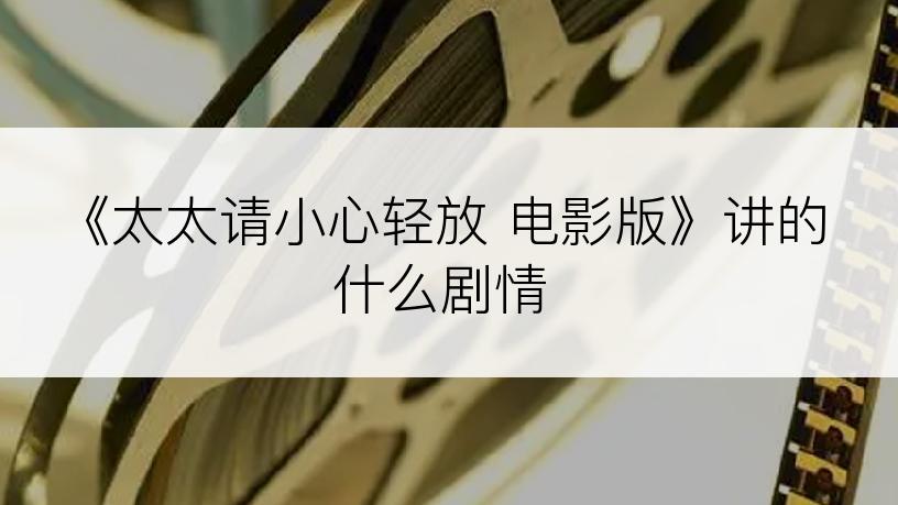 《太太请小心轻放 电影版》讲的什么剧情