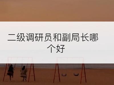 二级调研员和副局长哪个好