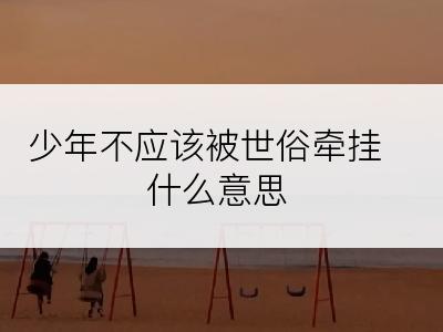 少年不应该被世俗牵挂什么意思