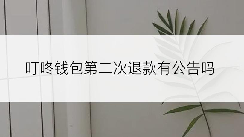 叮咚钱包第二次退款有公告吗