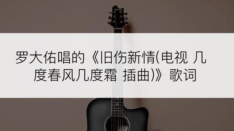 罗大佑唱的《旧伤新情(电视 几度春风几度霜 插曲)》歌词