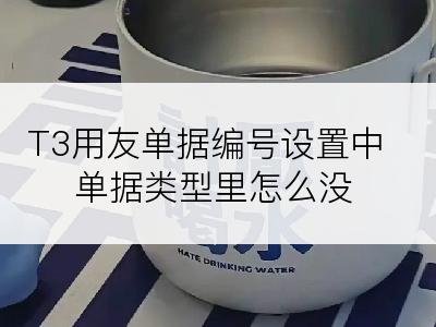 T3用友单据编号设置中单据类型里怎么没