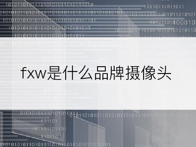 fxw是什么品牌摄像头