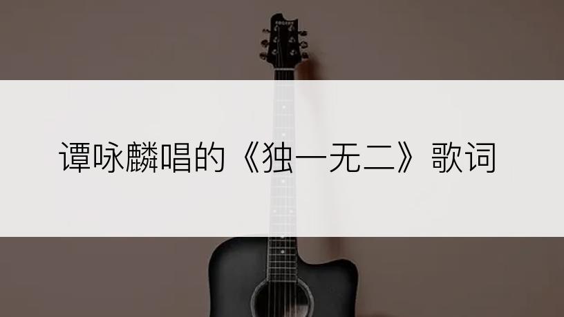 谭咏麟唱的《独一无二》歌词