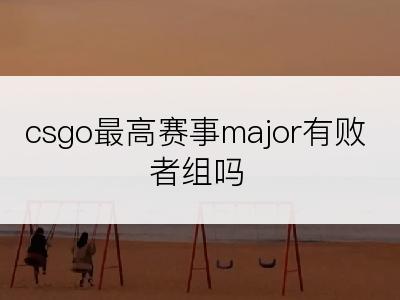 csgo最高赛事major有败者组吗