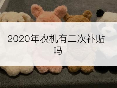 2020年农机有二次补贴吗