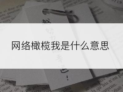 网络橄榄我是什么意思