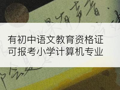 有初中语文教育资格证可报考小学计算机专业吗