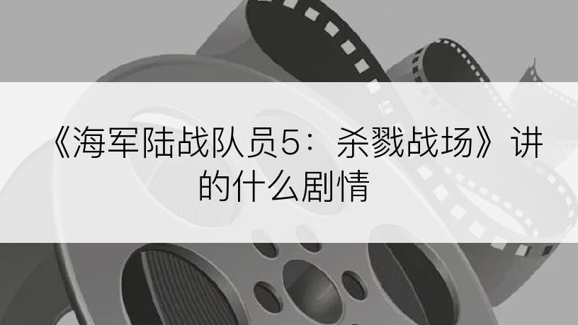 《海军陆战队员5：杀戮战场》讲的什么剧情