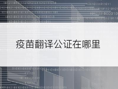 疫苗翻译公证在哪里