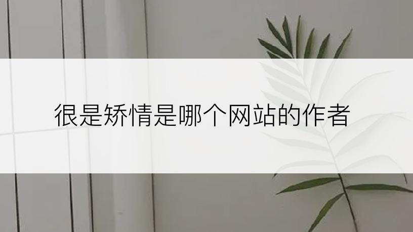 很是矫情是哪个网站的作者